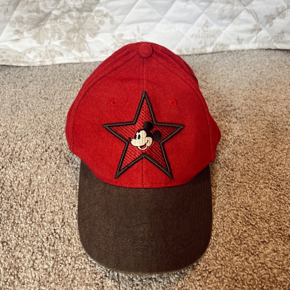 Vintage Disney Mickey Mouse Star Cap – Youth Size Red & Black